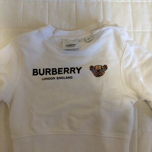Burberry Kids White Sweatshirt with Logo and Bear Design